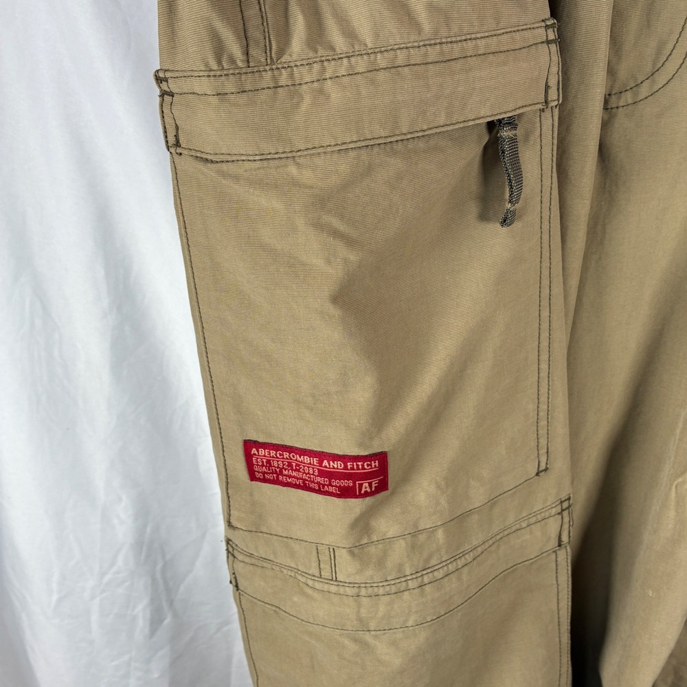Vintage Abercrombie Fitch Cargo Pants Mens XL (38x31) T-2083 Paratrooper Y2K - Picture 8 of 16